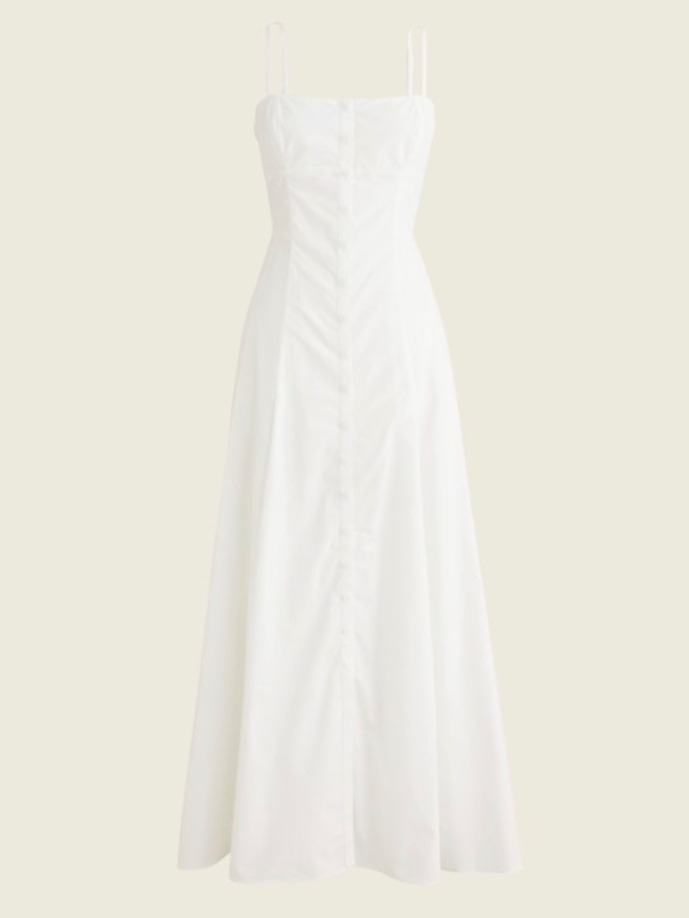 J. Crew White Button Down Maxi Dress with Spaghetti Straps, 16T